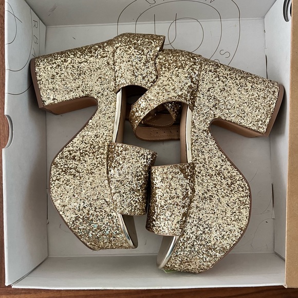UO Sofia Glitter Platform Heels size 7 - Picture 6 of 6